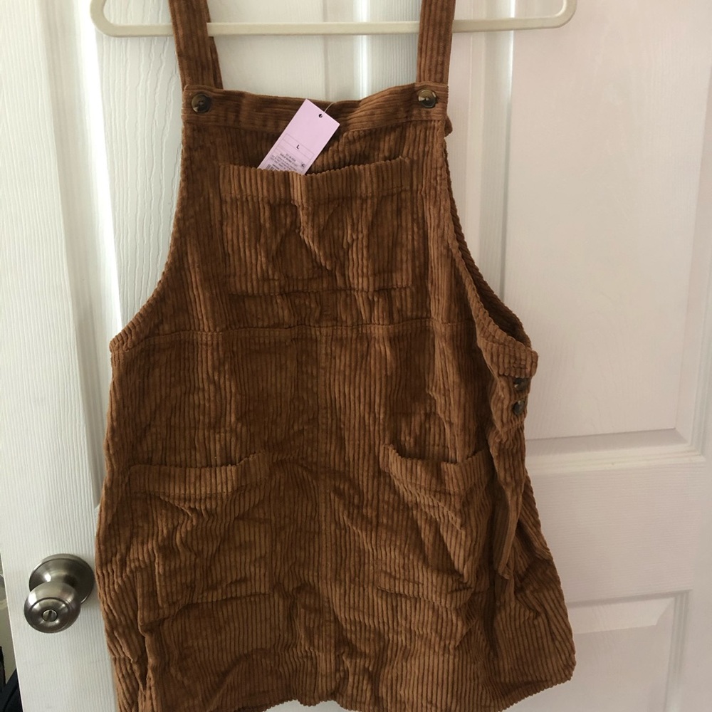 Tan corduroy mini dress
